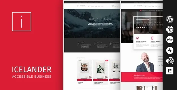 icelander accessible business portfolio woocommerce wordpress theme 1