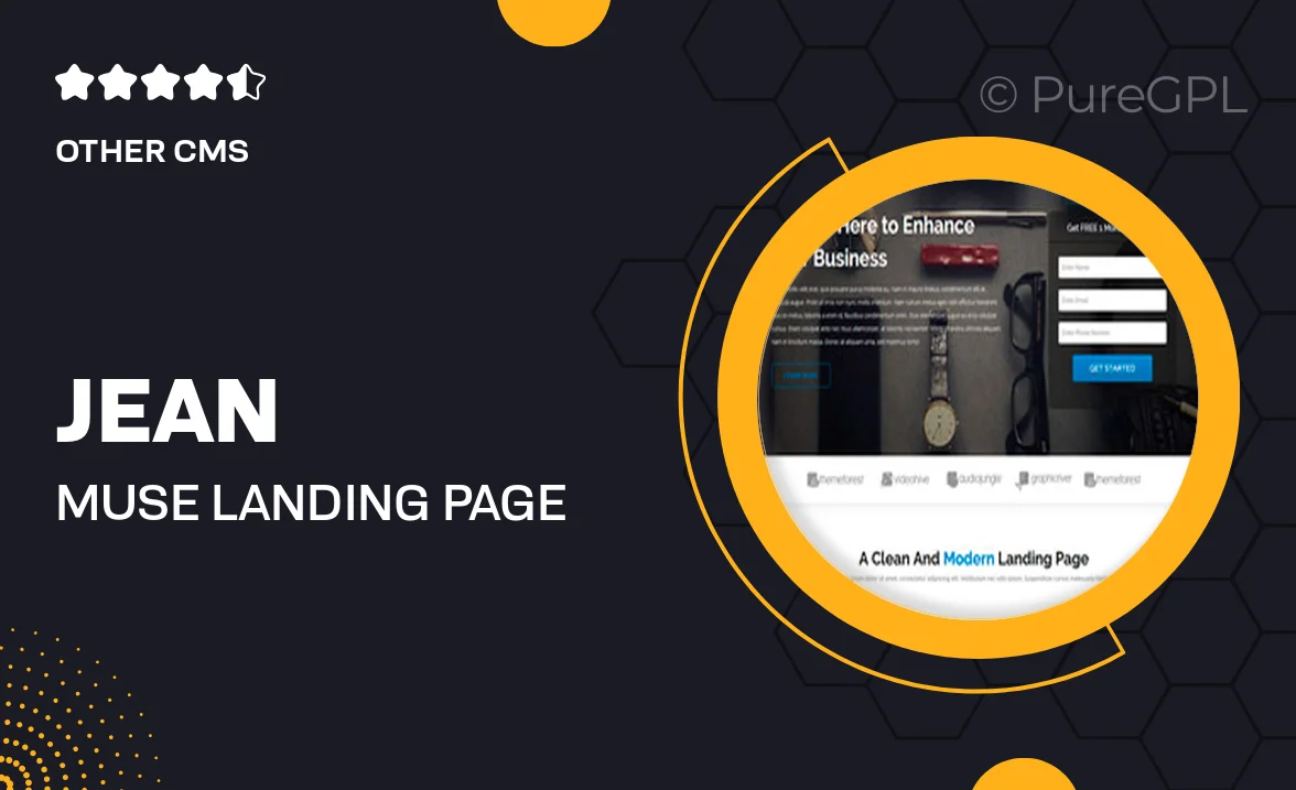 Jean – Muse Landing Page Template