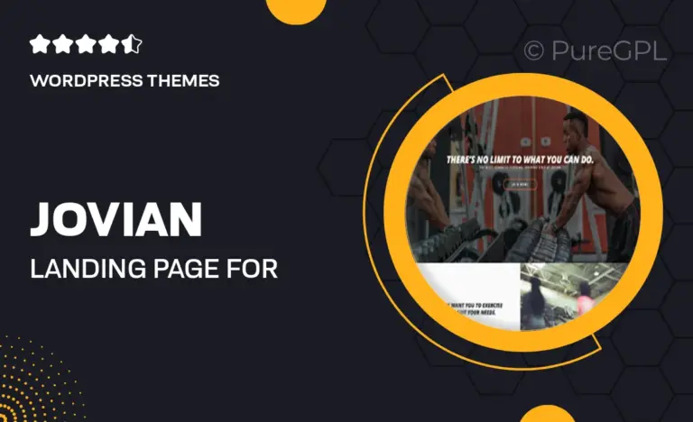 jovian landing page for gyms