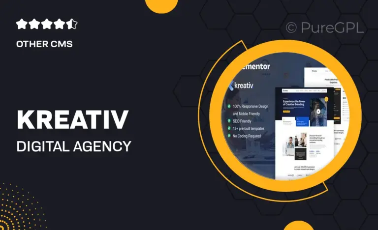 kreativ digital agency creative branding elementor pro template kit