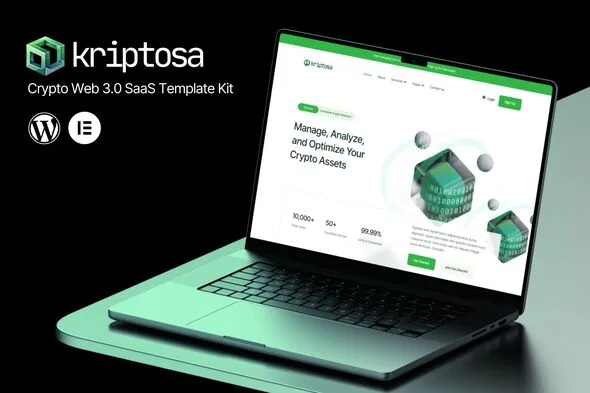 kriptosa web3 saas elementor template kit 1