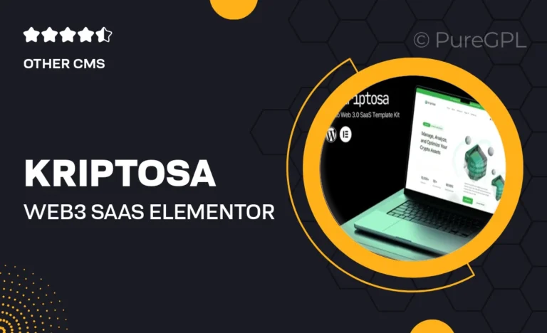 kriptosa web3 saas elementor template kit