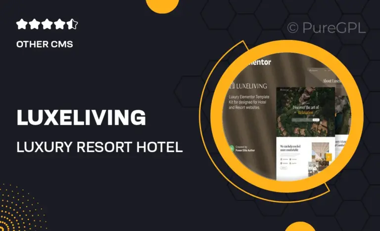luxeliving luxury resort hotel elementor template kit