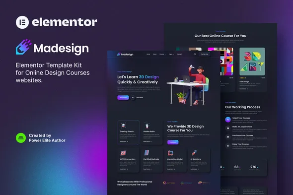 madesign online design courses elementor template kit 1
