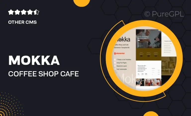 mokka coffee shop cafe elementor template kit