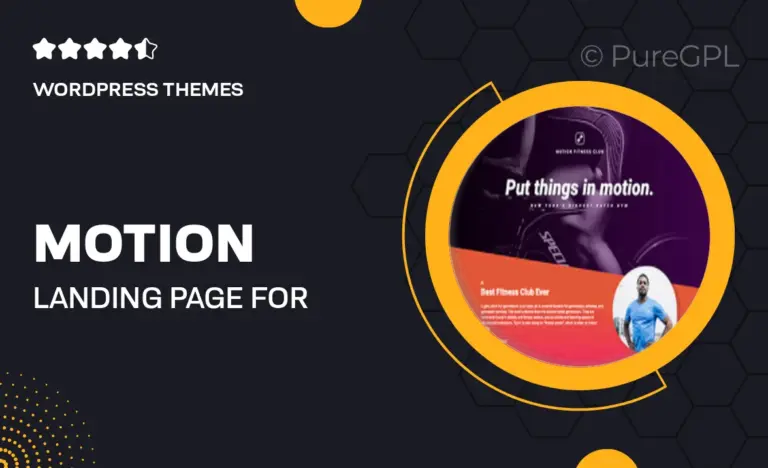 motion landing page for gyms