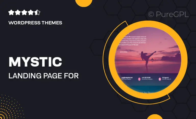 mystic landing page for yoga studios