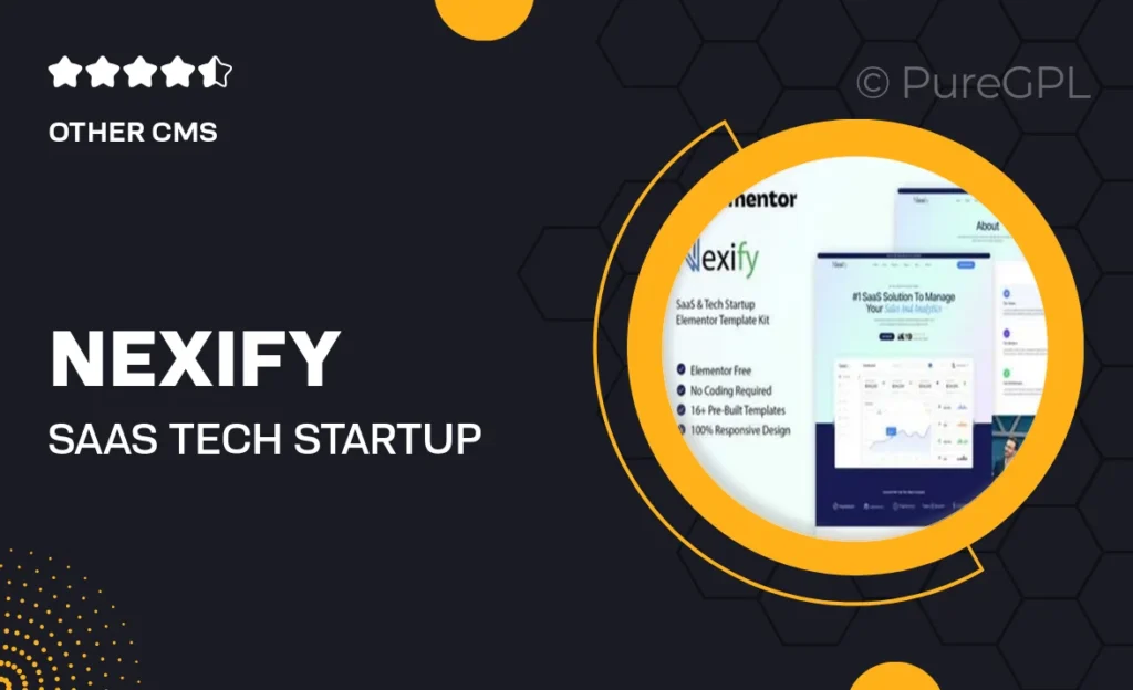 Nexify – SaaS & Tech Startup Elementor Template Kit 4 Nexify – SaaS & Tech Startup Elementor Template Kit