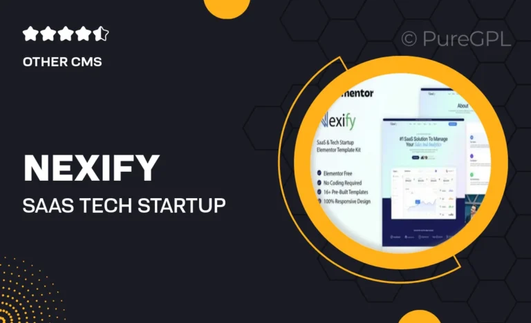 nexify saas tech startup elementor template kit