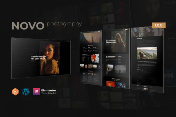 novo photography elementor template kit 1