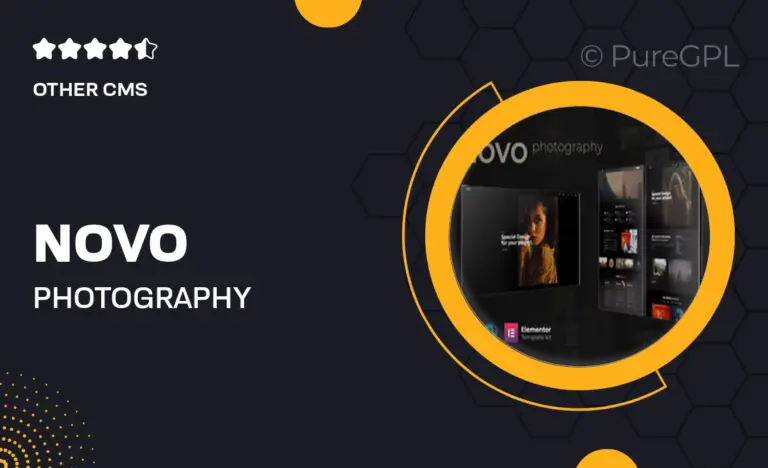 novo photography elementor template kit