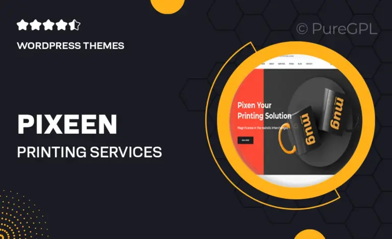 pixeen printing services company wordpress theme rtl