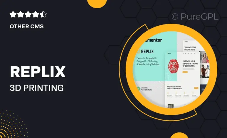 replix 3d printing manufacturing services elementor template kit