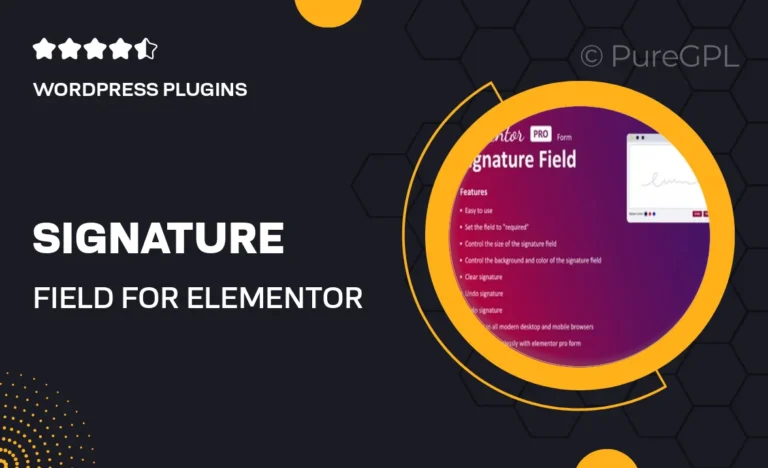 signature field for elementor form