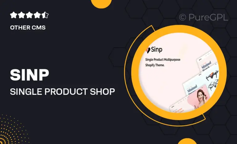 sinp single product shop shopify theme