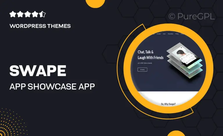 swape app showcase app store wordpress theme
