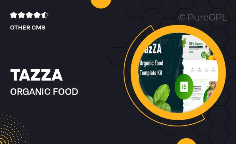 tazza organic food elementor template kit