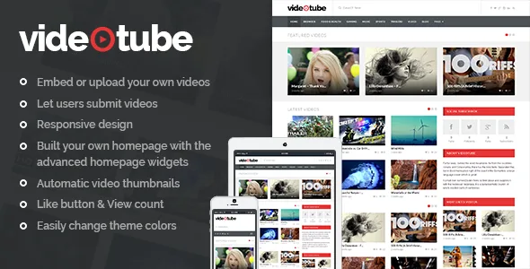 videotube responsive video wordpress theme 1