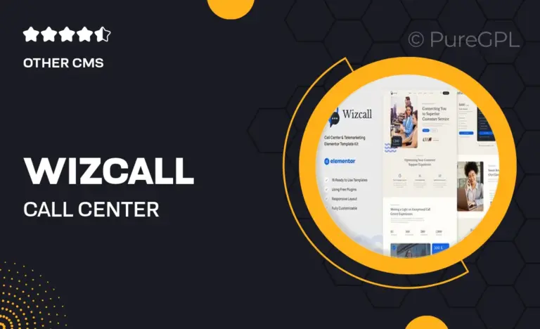 wizcall call center telemarketing elementor template kit