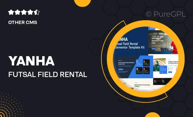 yanha futsal field rental elementor pro template kit