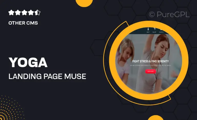 yoga landing page muse template