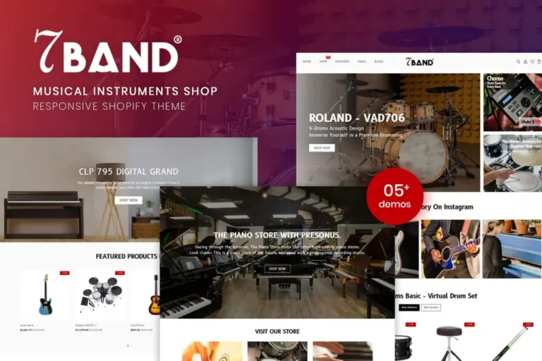 7band musical instruments shop shopify theme