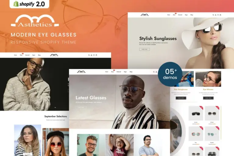 asthetics modern eye glasses shopify theme