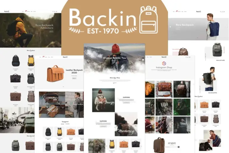 backin bags and backpack modern shopify theme