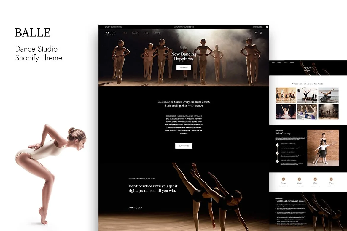 Balle – Course, Class & Dance Studio Shopify Theme