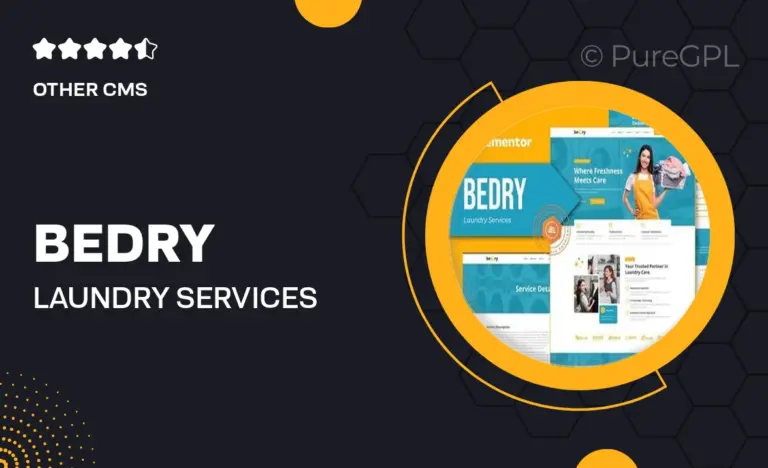 bedry laundry services elementor pro template kit