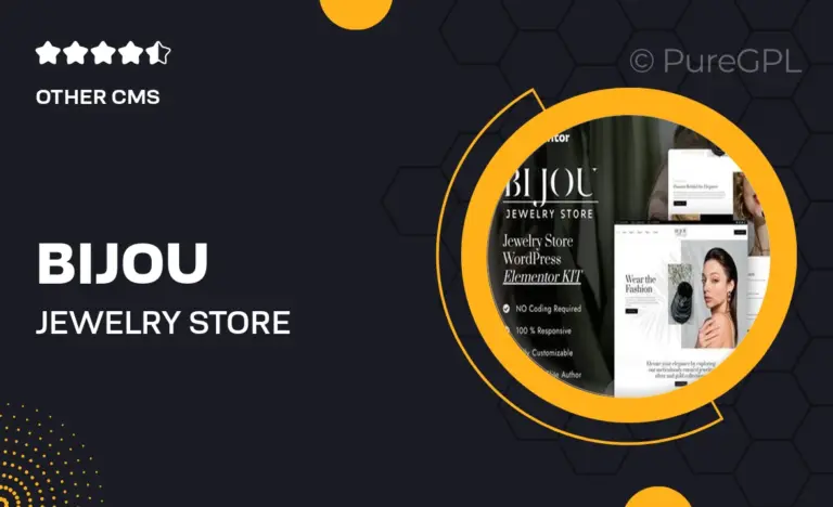 bijou jewelry store elementor pro template kit