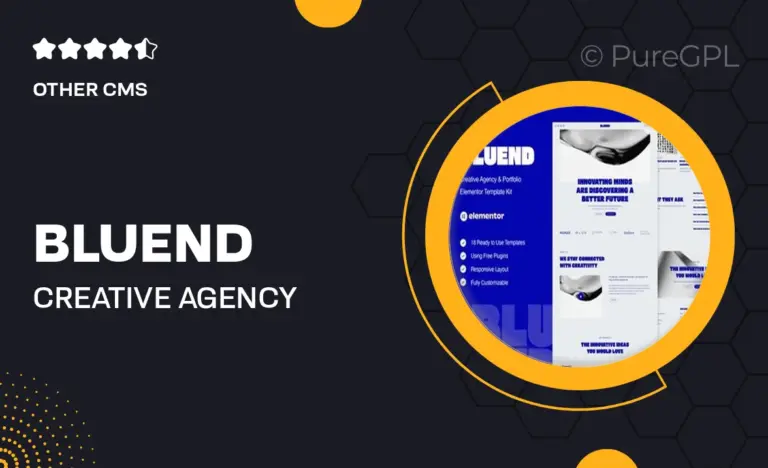 bluend creative agency portfolio elementor template kit