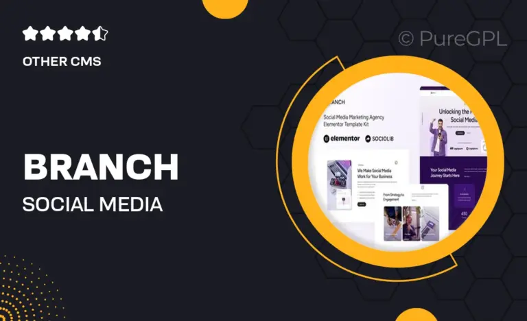 branch social media marketing agency elementor template kit