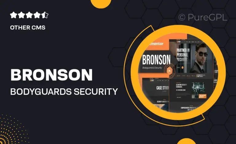 bronson bodyguards security agency elementor template kit