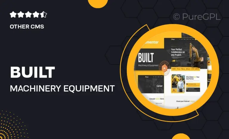 built machinery equipment rentals elementor pro template kit