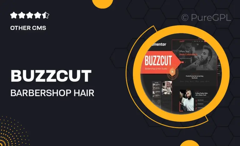 buzzcut barbershop hair studio elementor pro template kit