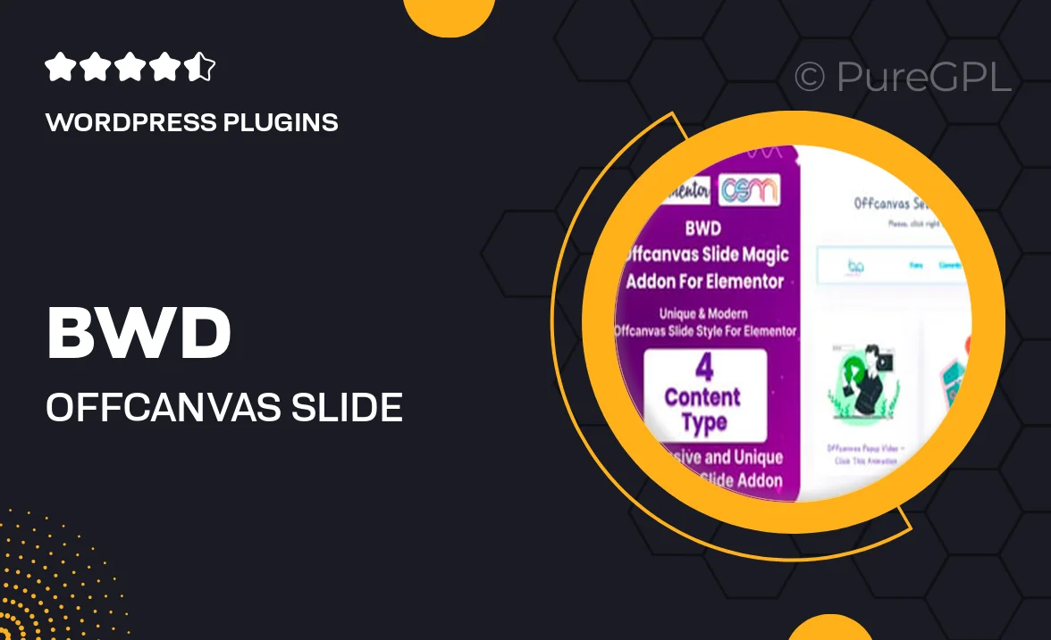 BWD Offcanvas Slide Magic Addon For Elementor