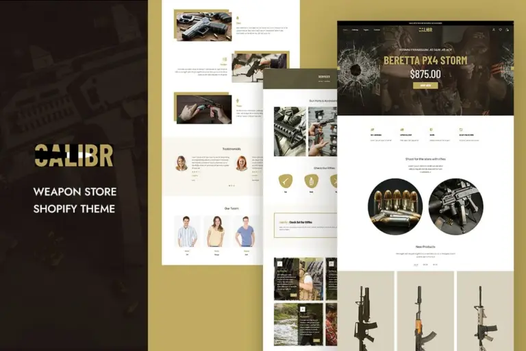calibr weapon shop single product shopify theme 1
