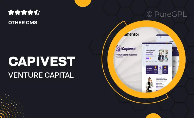 capivest venture capital investment elementor template kit
