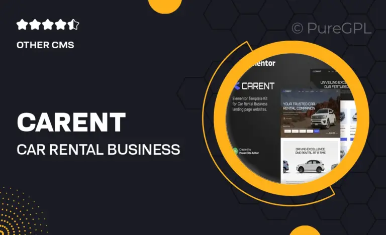 carent car rental business auto dealer elementor template kit