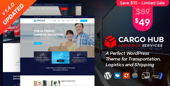 cargo hub transportation and logistics wordpress theme 1