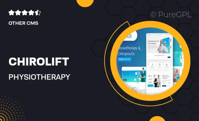 chirolift physiotherapy chiropractic elementor template kit
