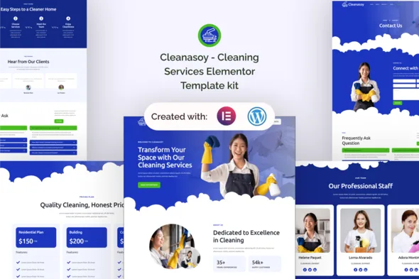 cleanasoy cleaning services elementor template kit 1