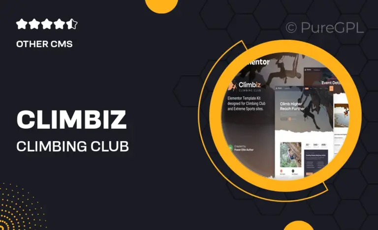 climbiz climbing club extreme sports elementor template kit