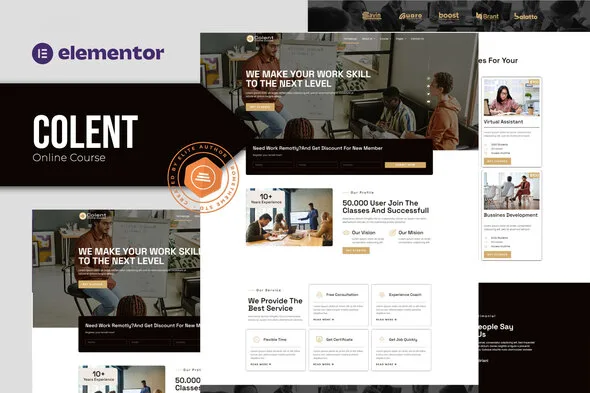colent online course elementor template kit 1