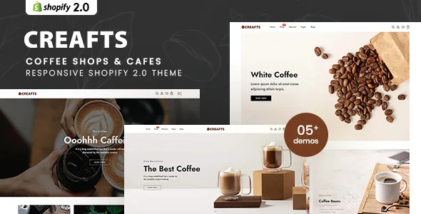 creafts coffee shops cafes shopify 20 theme