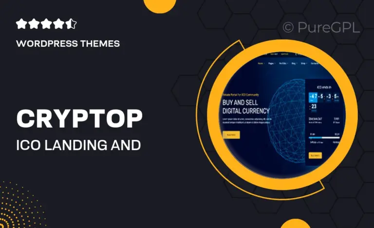 cryptop ico landing and cryptocurrency wordpress theme
