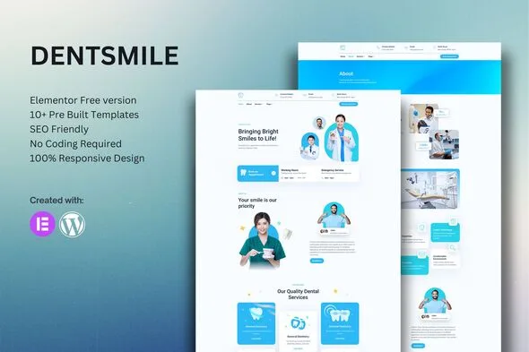 dentsmile dentist dental clinic elementor template kit 1