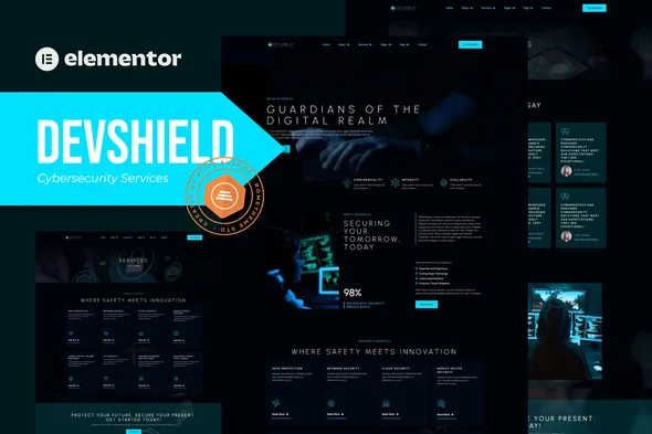 Devshield – Cybersecurity Services Elementor Pro Template Kit