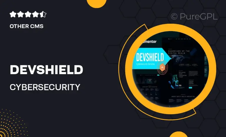 devshield cybersecurity services elementor pro template kit